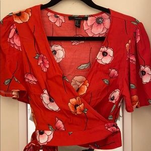 Forever 21 Tropical Wrap around blouse